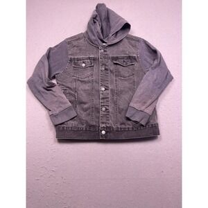 Ring of Fire Hooded Jacket Cotton Viscose Black Grey Large Mens